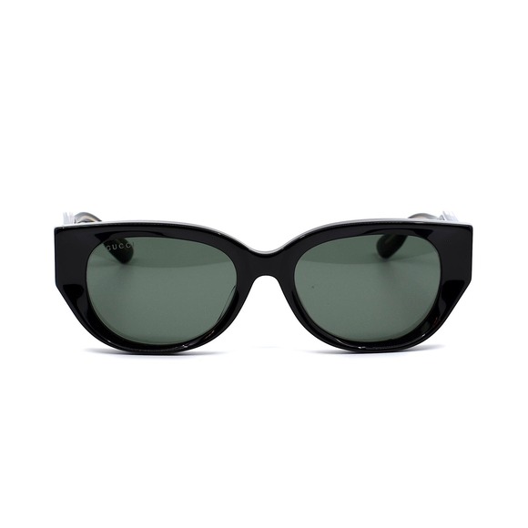 Gucci Black Cat-Eye Sunglasses with Dark Green Lenses - Picture 2 of 10